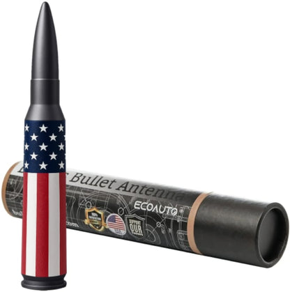 🚘50 Cal Badass Bullet Antenna for Ford Dodge GMC Chevy & Jeep 2007+ Stand Out Upgrade Your Truck Antenna Anti-Theft Design Military-Grade Quality Auxiliary Audio Inputs