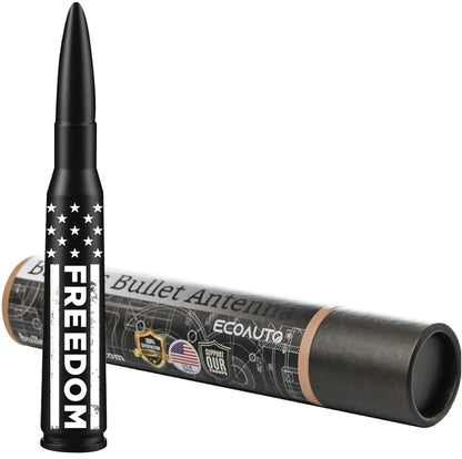 🚘50 Cal Badass Bullet Antenna for Ford Dodge GMC Chevy & Jeep 2007+ Stand Out Upgrade Your Truck Antenna Anti-Theft Design Military-Grade Quality Auxiliary Audio Inputs