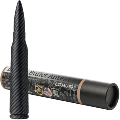 🚘50 Cal Badass Bullet Antenna for Ford Dodge GMC Chevy & Jeep 2007+ Stand Out Upgrade Your Truck Antenna Anti-Theft Design Military-Grade Quality Auxiliary Audio Inputs